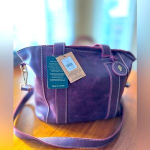 ROOTS Crimson Leather Victoria Tote